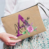 Personalized Custom Name Cosmetic Bags Women Neceser Makeup Bag Linen Zipper Pouches Travel Toiletry Organizer Mujer Bolsa Gifts