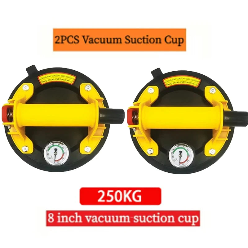 Vacuum Suction Cup Lifters, 8-Inch Hand Pump — 2-Pack with Carry Case