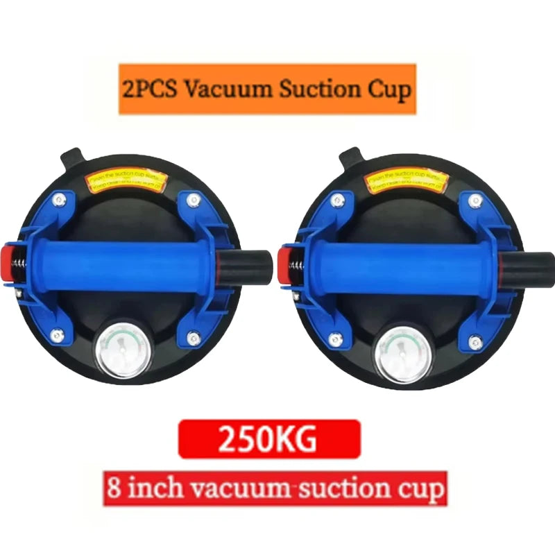 Vacuum Suction Cup Lifters, 8-Inch Hand Pump — 2-Pack with Carry Case
