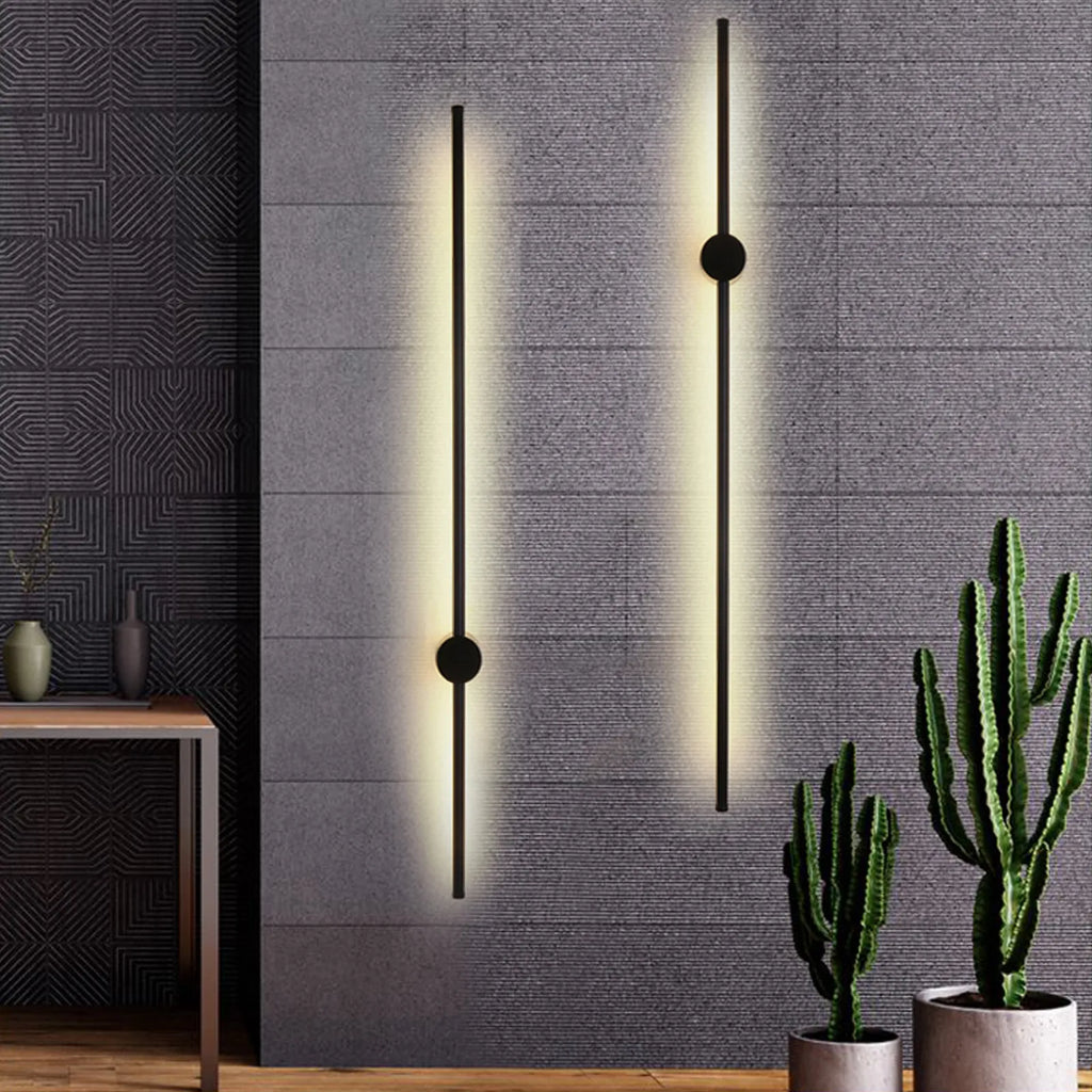 Modern LED Linear Wall Light Long Strip Wall Lamp Sconce Bedroom Living Room Black