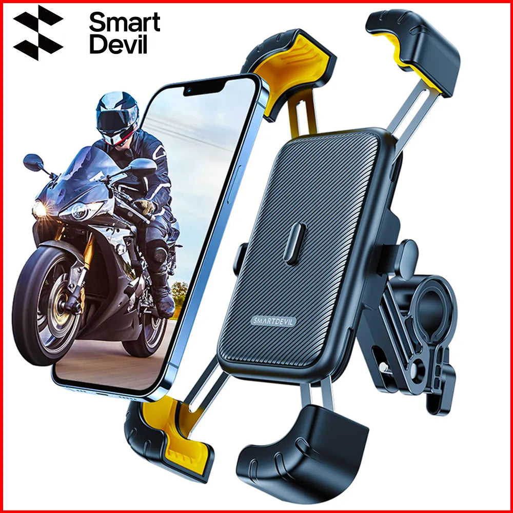 SmartDevil Bike Phone Holder 360° View Universal Bicycle Phone Holder For 4.7-7.2inch Mobile Phone Stand Shockproof Bracket Clip