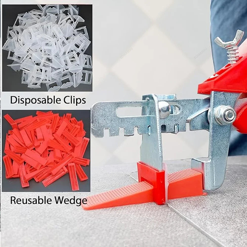 Tile Leveling System Kit — 300-Piece Clips, Wedges & Pliers Set for Floor & Wall Tile
