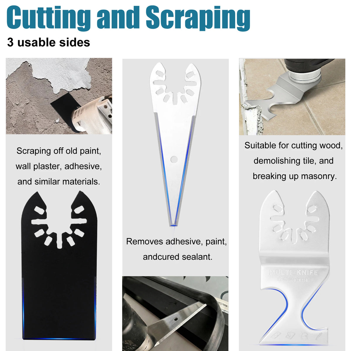 Oscillating Multi-Tool Blade Set — 50 & 63 Piece Kits for Wood, Metal & Plastic