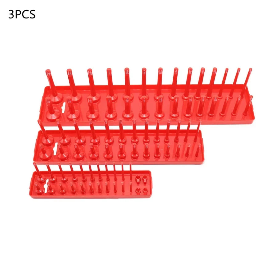 6PCS/3PCS Socket Organizer Tray Set,1/2", 1/4" and 3/8" Metric Deep & Shallow Socket Holder Kit, Deep and Shallow Socket Holder
