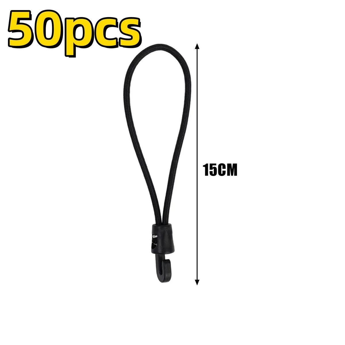 Mini Bungee Cords with Hooks — 10-Pack (10cm)