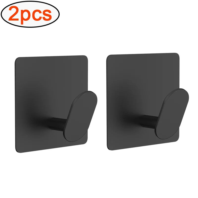 Adhesive Stainless Steel Wall Hooks — 4-Pack