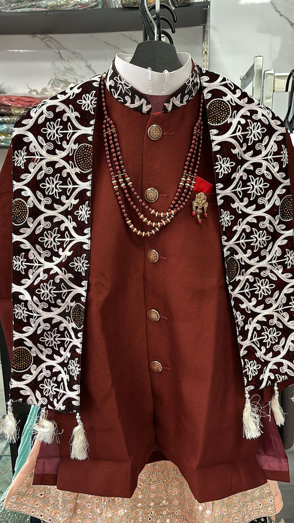 Maroon Sherwani