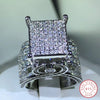 925 sterling silver high quality white zircon diamond ring geometric three-dimensional diversified ring suitable for couple