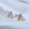 Temperament Cubic Zirconia Insect Bee Stud Earrings for Women Delicate Animal Crystal Earrings Jewelry Brincos Wholesale