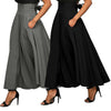 High Waist Pleated Long Skirts Women Vintage Flared Full Skirt Swing Satin Dress