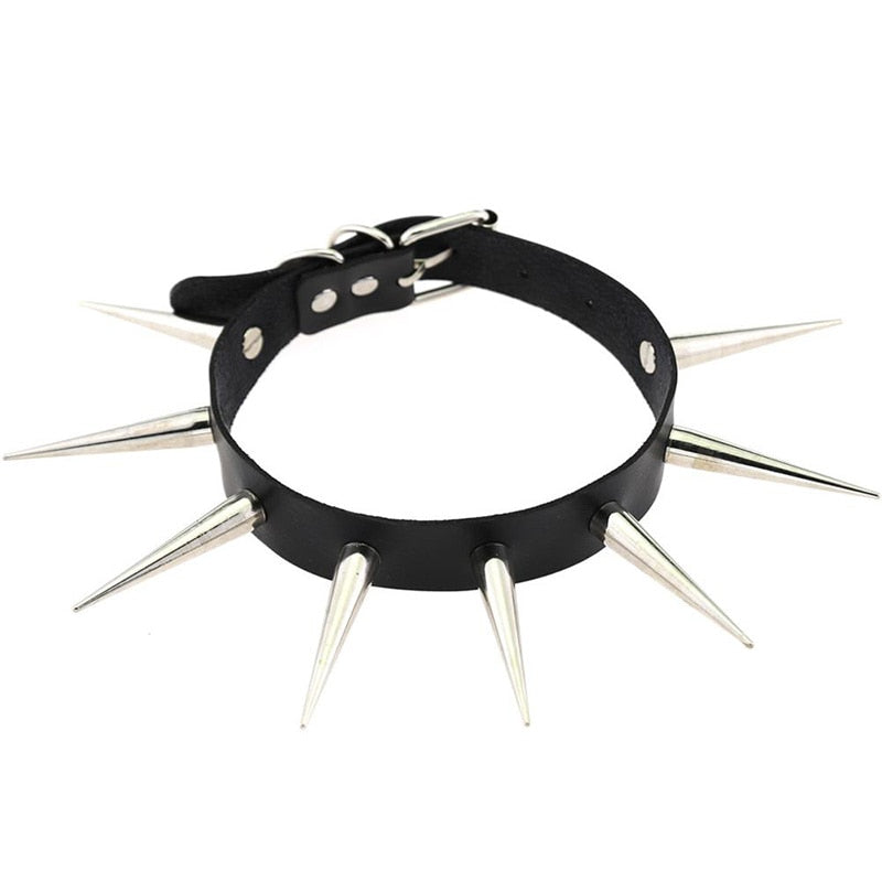 Grand Long Spiked Choker Punk Collier Femmes Hommes Rivets Clouté Chocker Chunky Collier Goth Bijoux En Métal Gothique Emo Accessoires