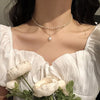 SUMENG 2023 New Fashion Kpop Pearl Choker Necklace Cute Double Layer Chain Pendant For Women Jewelry Girl Gift