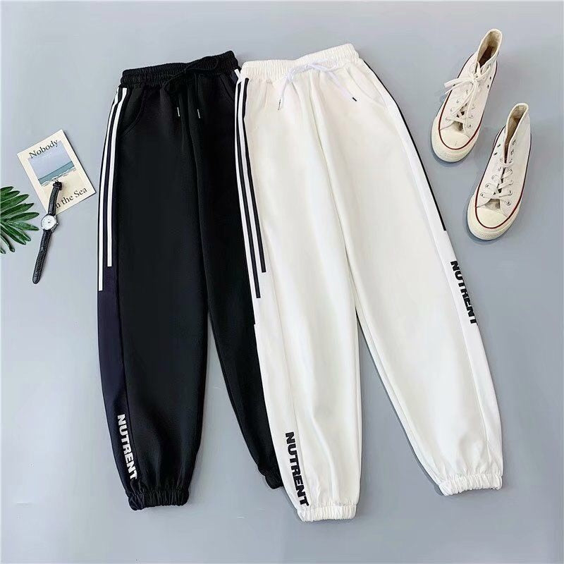 Plus Größe 5XL Jogger Frauen Baggy Jogginghose Schwarz Herbst Lose Hip Hop Pluderhosen Frauen High Wasit Korean Style Sporthose