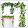 2x 7FT Artificial Wisteria Vine Garland Plants Foliage Trailing Flower flowers Outdoor home office hotel decor