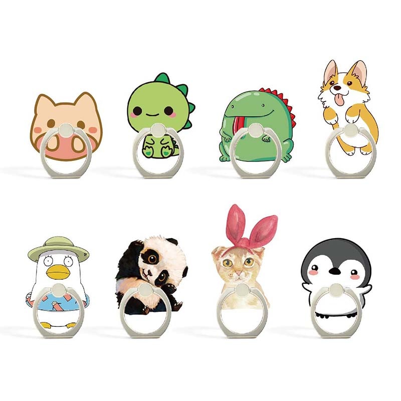 8 Styles Cute Panda Dog Animals Phone Holder Ring Mobile Phone Stand Cookies Finger Phone Ring Holder support celular