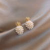 Trendy Geometric Pearl Earring Women Classic Pineapple Pearl Stud Earrings Female Fashion Earrings Female Jewelry Gift