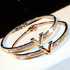 Trend Fashion Korea Simple Micro Inlaid Zircon Word Lady Bracelets for Women Temperament Exquisite Luxury Bangle Jewelry