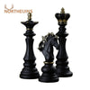 NORTHEUINS Resin Retro International Chess Figurine for Interior King Knight Sculpture Home Desktop Decor Living Room Decoration