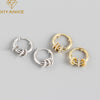 XIYANIKE Silver Color  Two Wear Methods Small Circle Rhinestone Earrings Women Unique Design Fashion Light Luxury Jewelry