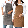 New Thick Canvas Unisex Apron Bib Chef Kitchen Aprons for Women Men Coffee Shop Barber BBQ Bib working uniform