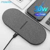 2 in 1 30W Dual Seat Wireless Charger for Samsung S22 S21 Double Fast Charging Pad For iPhone 14 13 12 11 XS XR 8 Airpods 3 Pro