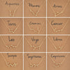 Cardboard Star Zodiac Sign 12 Constellation Necklaces Crystal Charm Chain Choker Necklace for Women Birthday Jewelry Gift