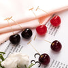 New Cute Simulation Red Cherry earrings Sweet Resin Hot Sale For Women Girl Student Fruit 1Pair Earring Gift