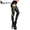 [You're My Secret] Brand Hot Sale Leggings Gothic Skull Punk Women Legging Retro Mid Waist PUSH UP Leggins Workout Ankle Pants