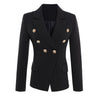 HIGH QUALITY New Fashion Runway Star Style Jacket Women's Gold Buttons Double Breasted Blazer OuterwearS-5XL