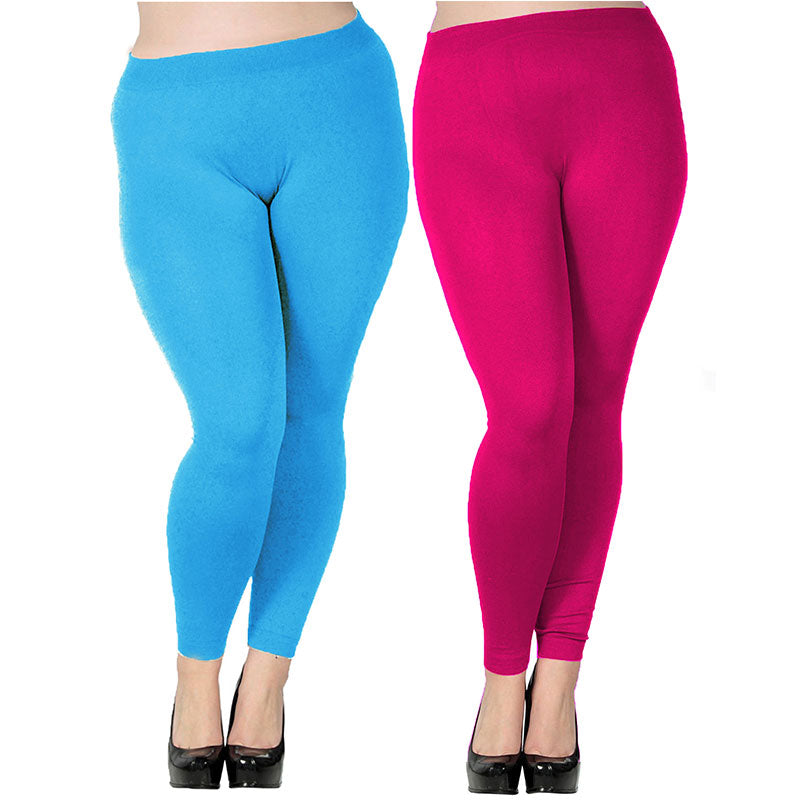 Women&#39;s Plus Size Modal Seamless High Waist Leggings Full Length Stretchy Basic Ankle Leggings Solid Color Long Legging Pants