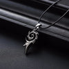 Rinhoo Men's Punk Dragon Flame Titanium Stainless Steel Cool Leather Chain Pendant Necklace Men's Charm Necklace Jewelry