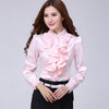 Blouse shirt Women Fashion Blouses Pink Casual Shirts Elegant Ruffled Collar White Office Female Clothing Spring Tops