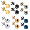 Stainless Steel Ear Post Stud Earrings For Women Men Jewelry Gold Silver Color Ball 2-8mm Dia Fashion Jewelry Wholesale, 1 Pair