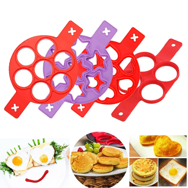 Nonstick Pancake Molds Ring Silicone Fried Egg Mould Reusable Pancake Maker Egg Ring Baking Omelet Mold Kitchen Cooking Tools