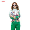 Women's Casual Sports Suits Spring Print Jacket+Lenght Pants Two Sets Lady Sportswear Suit Tracksuits Set 2PCS 6XL W03