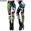 FCCEXIO 3D Printed Skull Halloween Tight Leggings Sports Women Fitness Sexy Skinny Leggins Pant Women чулки pantalones de mujer