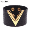 Europe Crack Leather Bracelet For Women Femme All-Match V Word Wide Punk Style Soft Jewellery Cool Wholesale