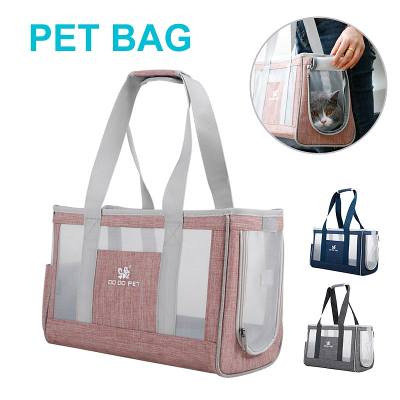 Respirant chien chat unique sacs à bandoulière léger Portable quatre côtés aéré chien sac à main Durable voyage chiot sac fournitures pour animaux de compagnie