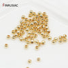 2mm/2.5mm/3mm/4mm Loose Beads High Quality Brass Metal 14K Real Gold Plated Round Smooth Ball Spacer Beads For Jewellery Making