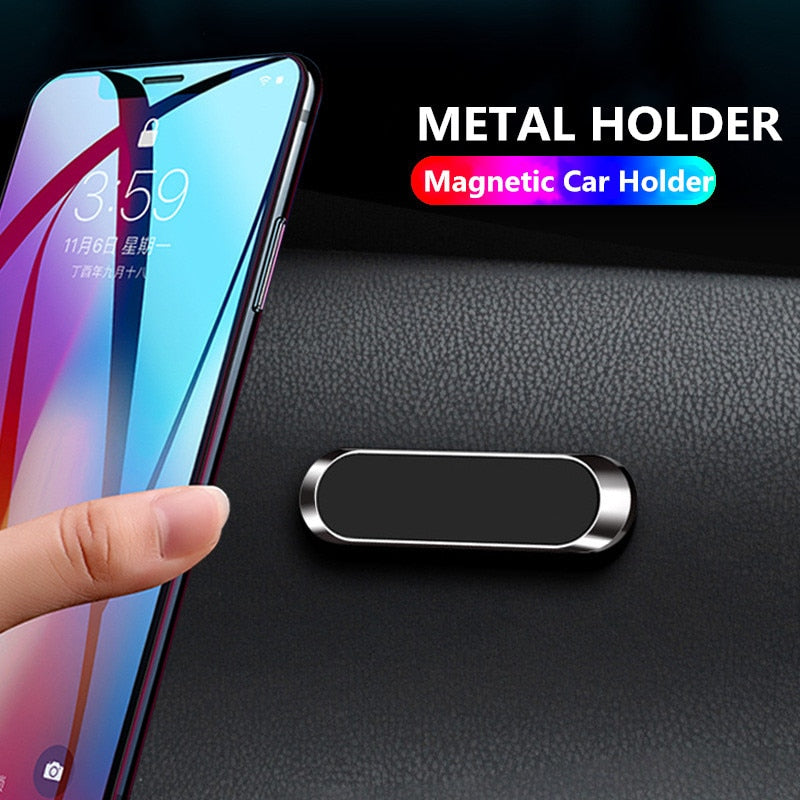 Bussiness Metal Strip Shape Magnetic Car Phone Holder Sticker Mobile Phone Stand Mount for IPhone 7 XR 8 11 Xiaomi Redmi Huawei