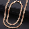 Davieslee 585 Rose Gold Color Jewelry Set For Women Braided Foxtail Link Chain Necklace Bracelet Set Wholesale Jewelry Gift CSS1