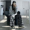 Wide Leg Pants Womens Hot Sale Summer Fall Chic High Waist All-match Teens Streetwear Ins Trendy Harajuku Plaid Womens Trouser