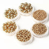 Wholesale 3 4 6 8 10 12mm 30-500pcs Gold Color Plated CCB Round Seed Spacer Loose Beads For Jewelry making DIY