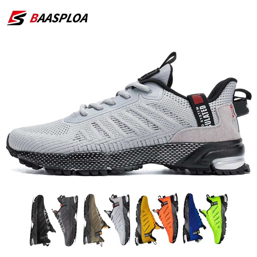 Baasploa Professional Running Shoes For Men Lightweight Men&#39;s Designer Mesh Sneakers Lace-Up Male Outdoor Sports Tennis Shoe