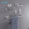 No Drilling Stainless Steel Self-adhesive Towel Bar Paper Holder Robe Hook Towel Ring Black Silver Gold Bathroom Accessories Set