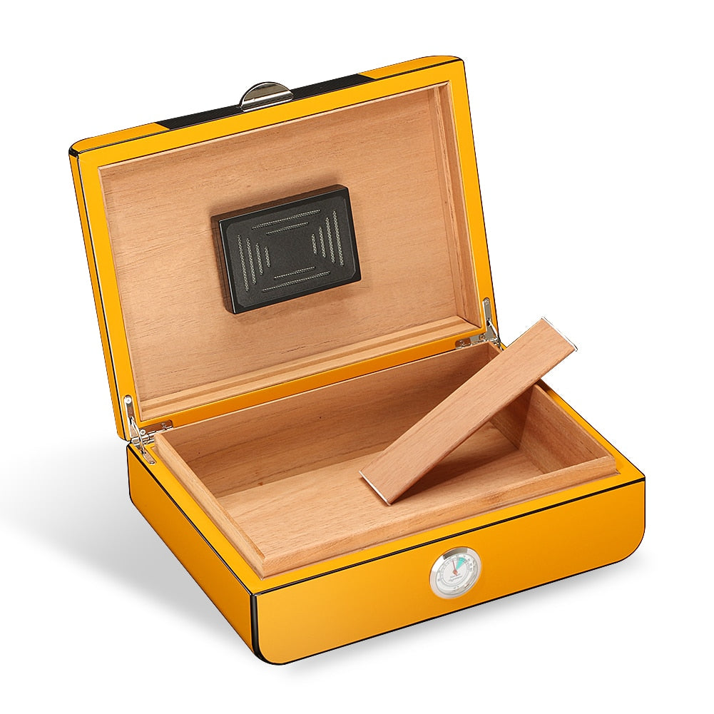 GALINER Cedar Wood Cigar Humidor De Puros Luxury Big Humidor Box Home Cigar  Case W/ Hygrometer Humidifiers