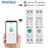 TUYA WIFI Smart Circuit Breaker Power Metering Energy Meter KWh 1P 63A DIN Rail Smart Life Wireless Remote Control Switch Timer