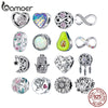 BAMOER Silver Charm Collection 925 Sterling Silver Dazzling CZ Beads fit Bracelets & Bangles Jewelry