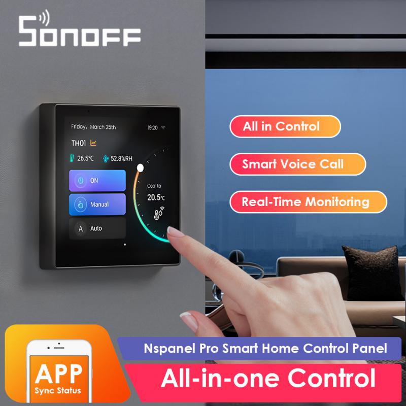 New SONOFF NSPanel Pro Smart Home Control Panel EU HMI TFT 3.95" Touch Screen Smart Scene Display Voice Control Via Alexa Google