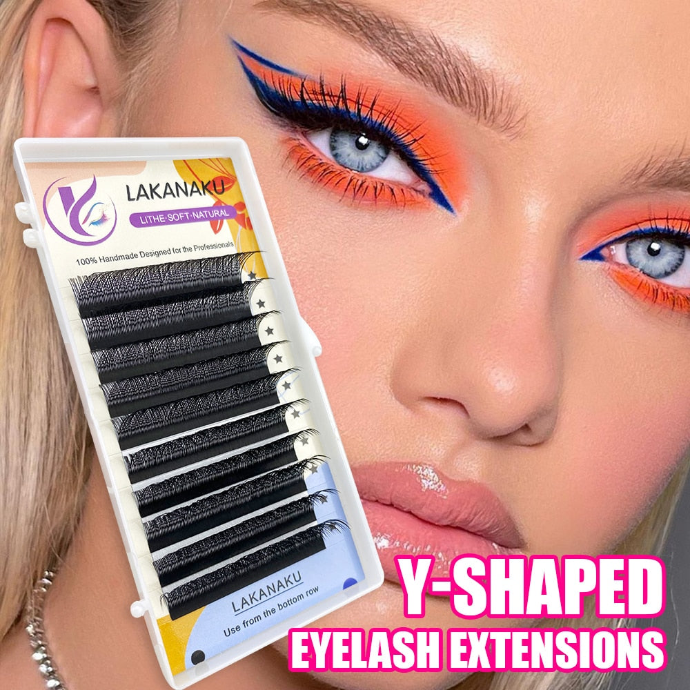 Lakanaku Y Lashes Cils Et Volume Brésilien Faux Cils Fournitures YY Cilios Faux Vison Cils Y Forme Extension De Cils